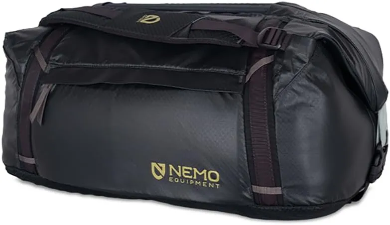 NEMO Equipment Double Haul Convertible Duffel & Tote Bag  Water-Resistant Gear Bag with Backpack Straps - 55L - Black