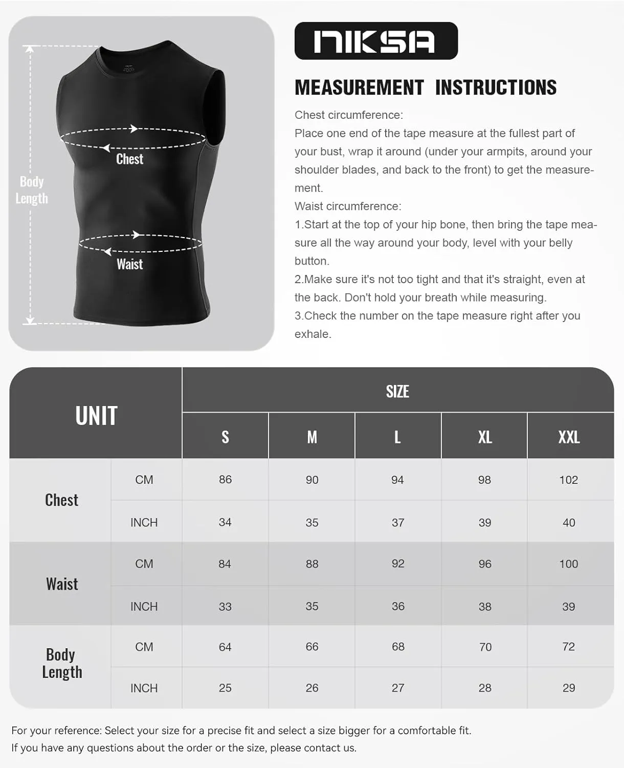 Niksa 2 Pack Men's Athletic Compression Shirts Sleeveless Tank Top Dry Fit Running Sports Workout Base Layer Undershirt