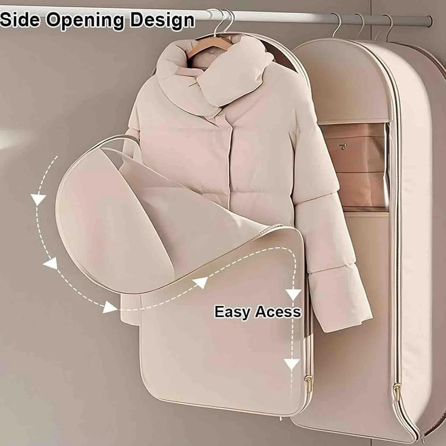 Otherwise Garment Bag, 2025 Otherwise Space Saving Hanging Garment Bag with Self Compression Zipper for Moving or Storaging Clothes, Protects Your Clothes, Save Space (Pink, XL)