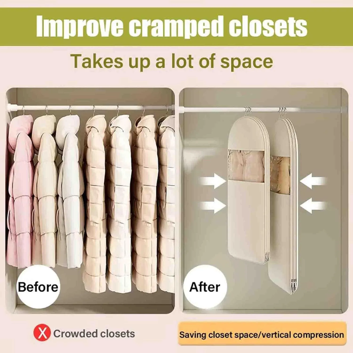 Otherwise Garment Bag,Space Saving Hanging Garment Bag,with Self Compression Zipper,Closet Organizers,for Moving or Storaging Clothes, Protects Your Clothes (1)
