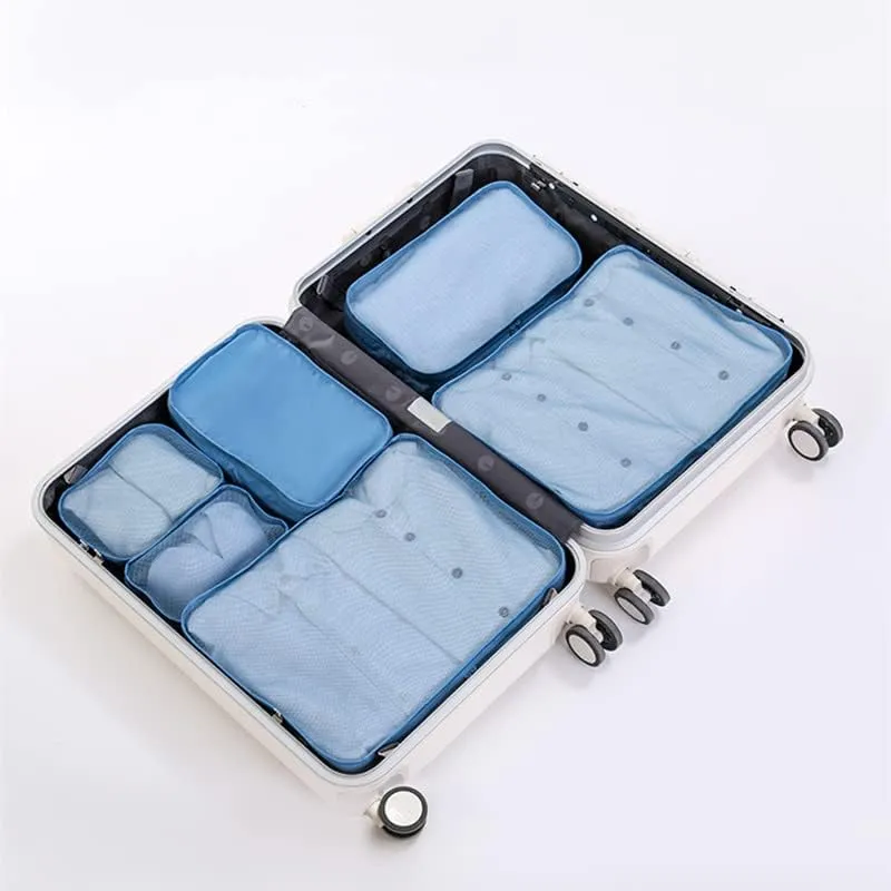 Packing Cubes for Suitcase Stow and Go Travel Luggage Organizer Suitcase Organizer Bag 6 Set (Blue)