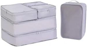 Packing Cubes for Suitcase Stow and Go Travel Luggage Organizer Suitcase Organizer Bag 6 Set (Grey)