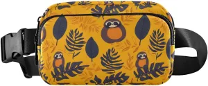 Palm Sloth Fanny Pack Water Resistant, Women Men Waist Pack Sling Bag Purse for Travel Hiking
