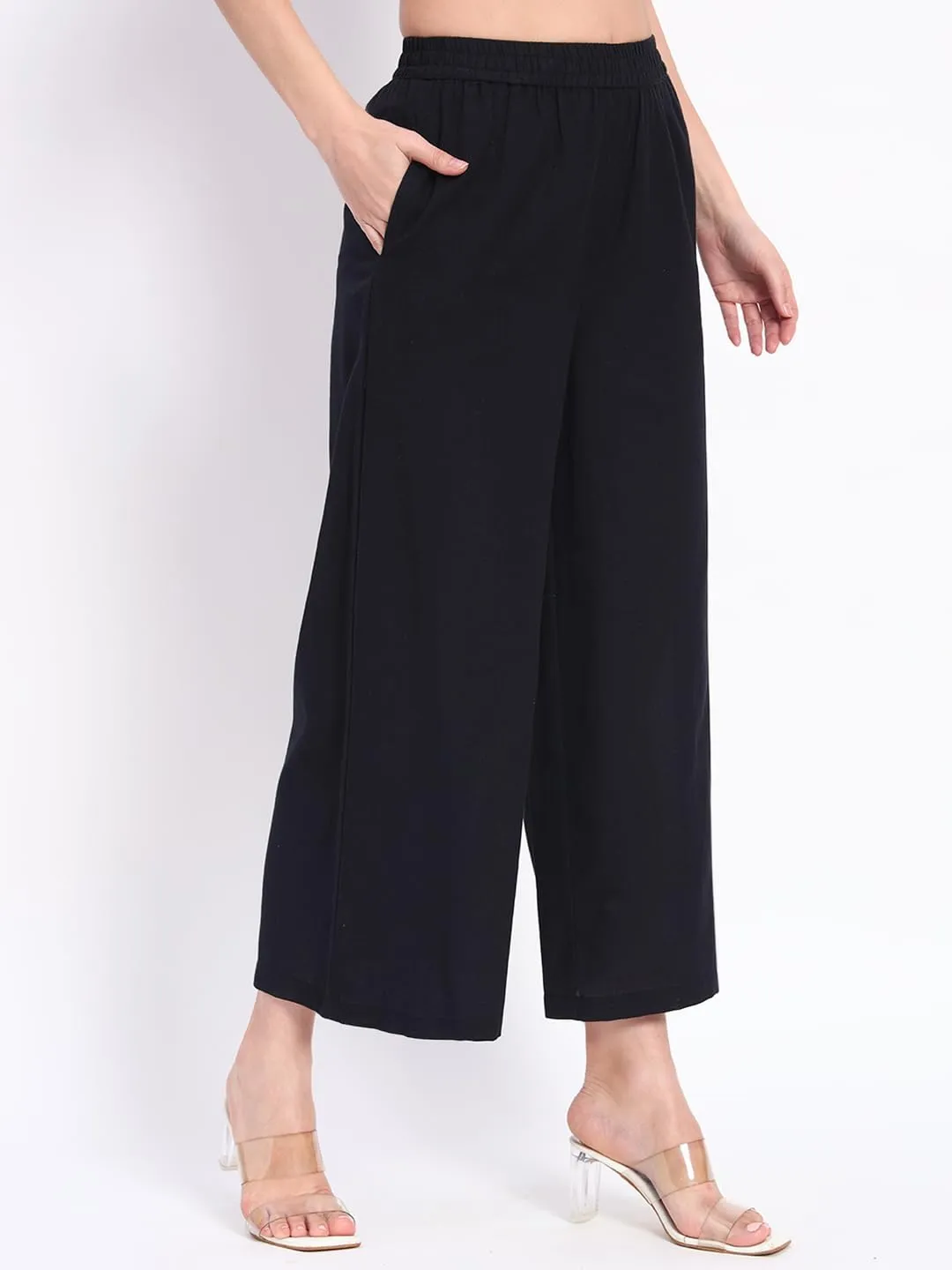 PIDAVLIYA'S Women's Wide Leg Pants Elastic High Waist Casual Yoga Workout Palazzo Pants & Trousers with Pockets