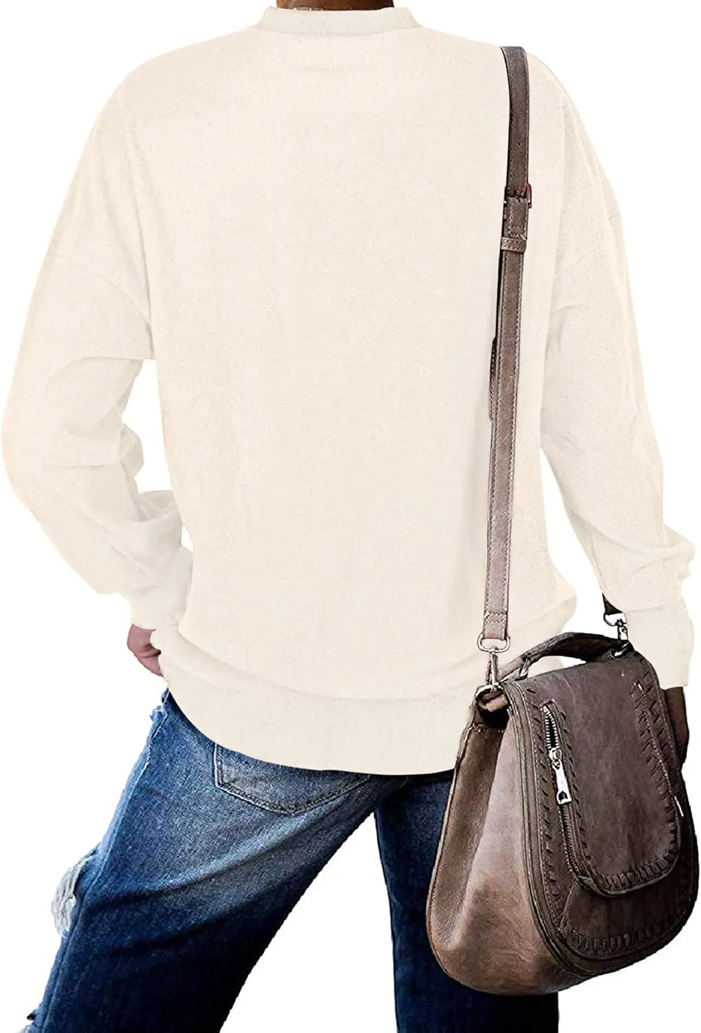 PLMOKEN Plus Size Sweatshirts for Women Casual Long Sleeve Round Neck Shirts Tunic Tops for Leggings M-4XL
