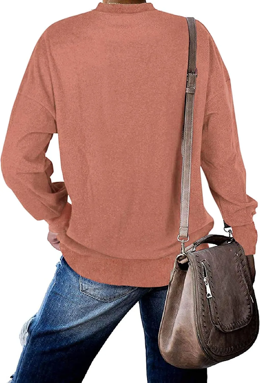 PLMOKEN Plus Size Sweatshirts for Women Casual Long Sleeve Round Neck Shirts Tunic Tops for Leggings M-4XL