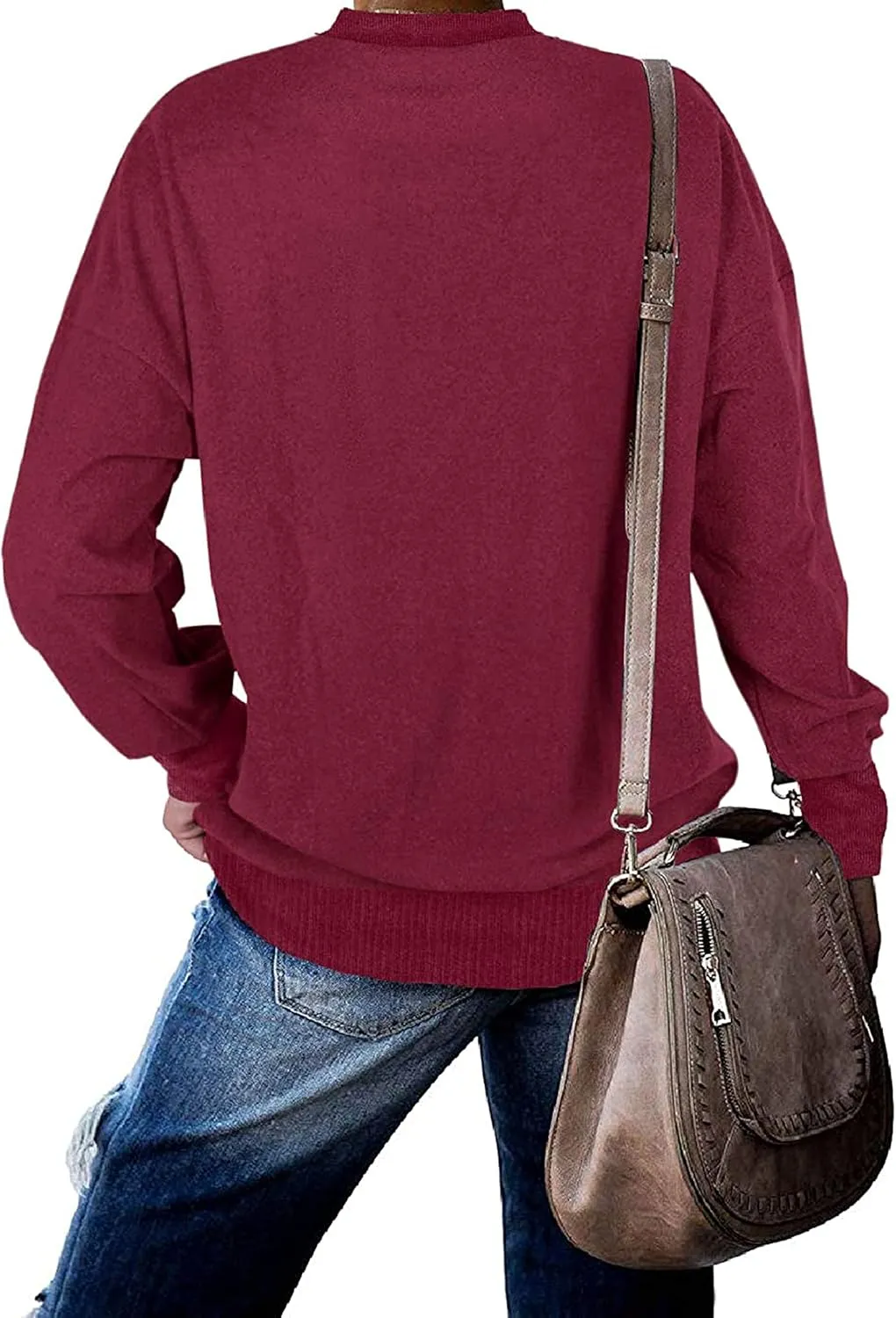 PLMOKEN Plus Size Sweatshirts for Women Casual Long Sleeve Round Neck Shirts Tunic Tops for Leggings M-4XL