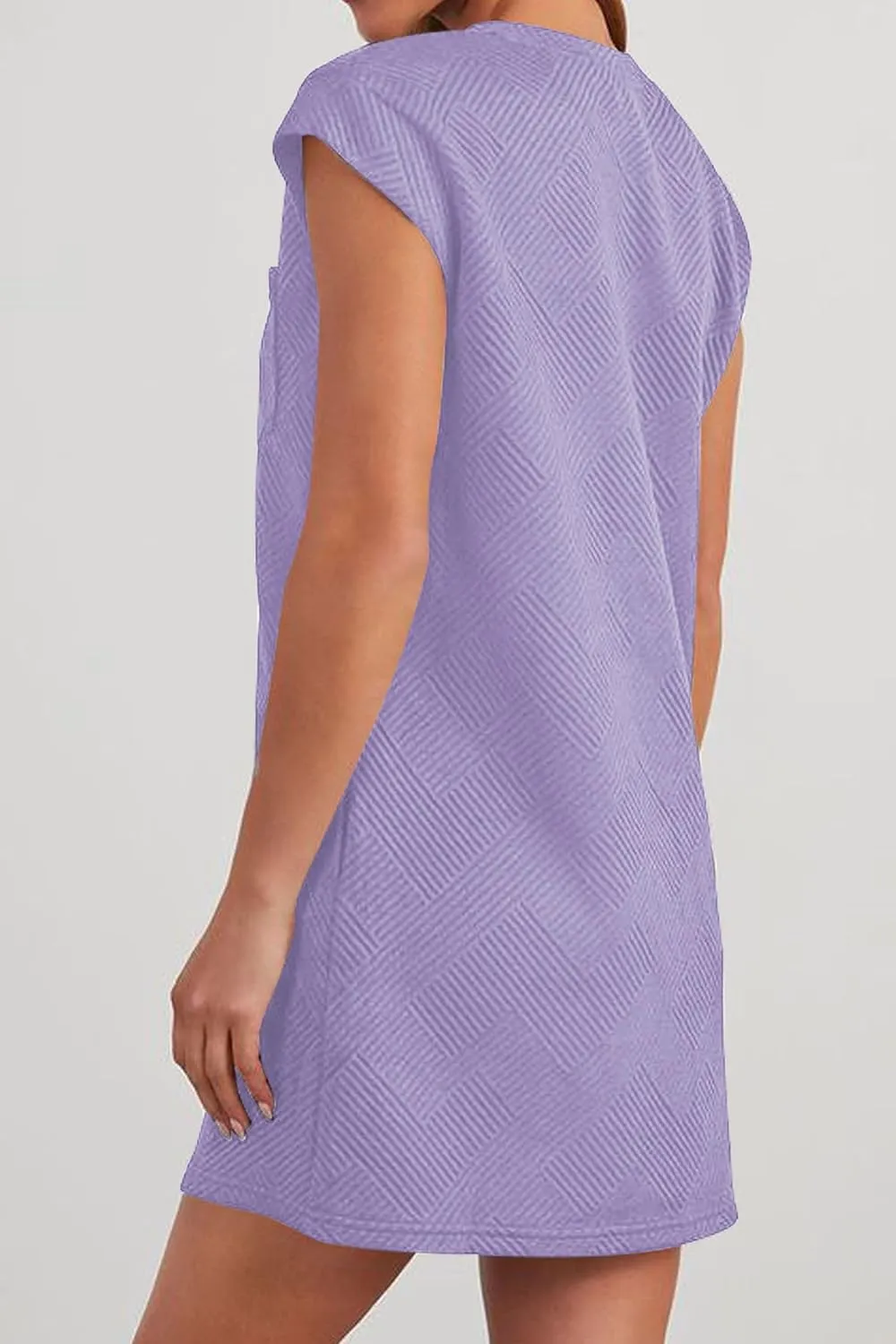 Poetsky Women's Summer Mini T Shirt Dress Casual Cap Sleeve Crewneck Loose Basic Short Beach Dresses