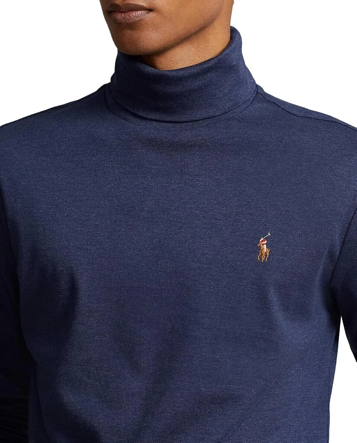 POLO RALPH LAUREN Men's Soft Cotton Long Sleeves Mockneck Shirt