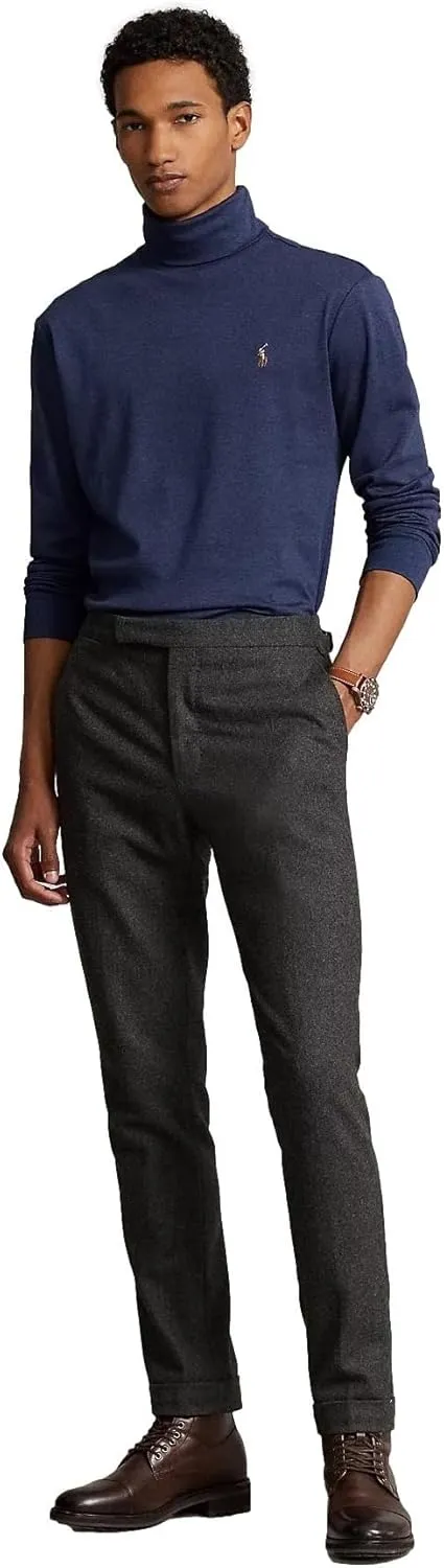 POLO RALPH LAUREN Men's Soft Cotton Long Sleeves Mockneck Shirt