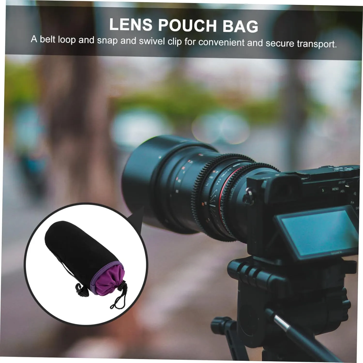 Professional Dslr Camera Lens Pouch Lightweight Case for Camera Lens Protector Water Resistant Bag for Lenses