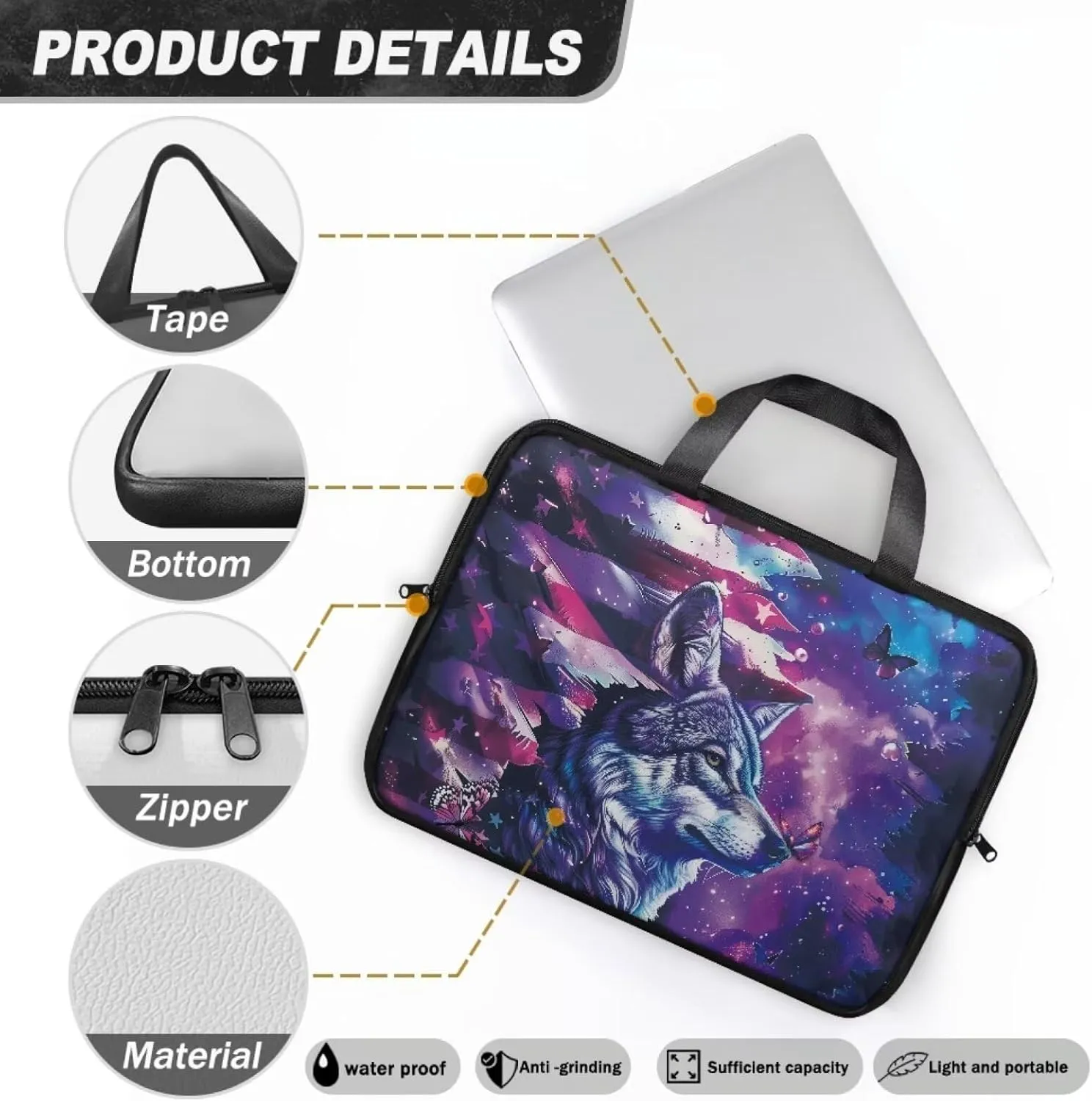 Protective Laptop Sleeve,Leather Laptop Bag for Women, Water-Resistant Computer Bags For Laptops for Men