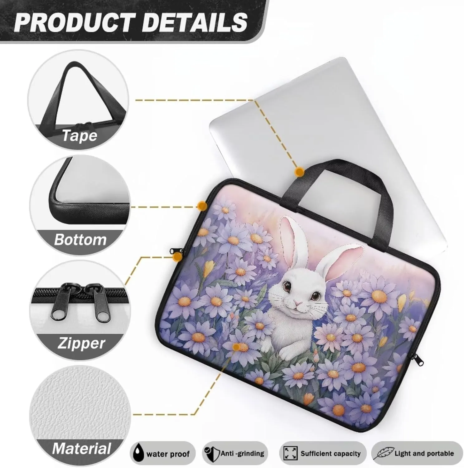 PU Leather Laptop Bags Designer Water-Resistant Laptop Carrying Case 10 12 13 15 17 inch