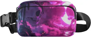 Punk Skull Fanny Pack Water Resistant Waist Pack Sling Bag Purse for Women Men Travel Hiking