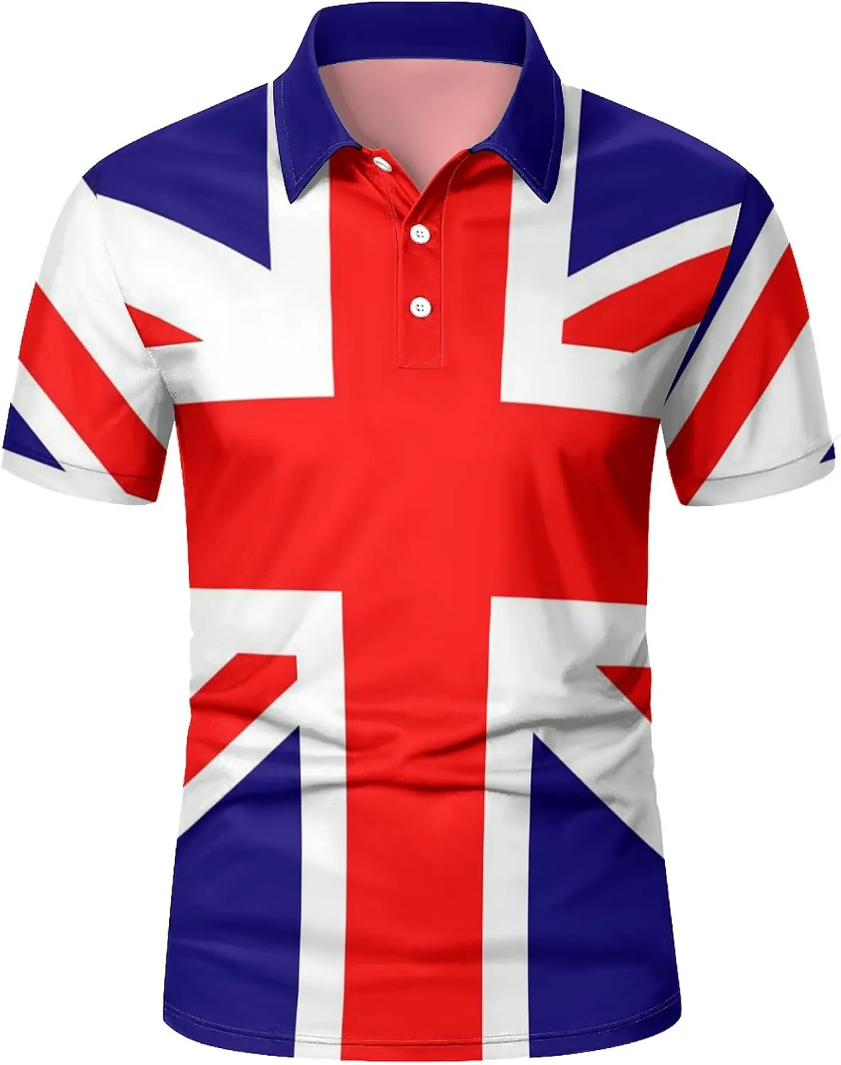 QIVICIMA Men's National Flags Polo Shirt Short Sleeve France 2024 Print Golf Polo Athletic Tops