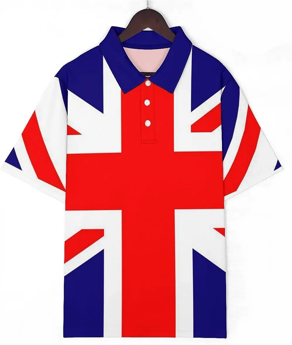 QIVICIMA Men's National Flags Polo Shirt Short Sleeve France 2024 Print Golf Polo Athletic Tops