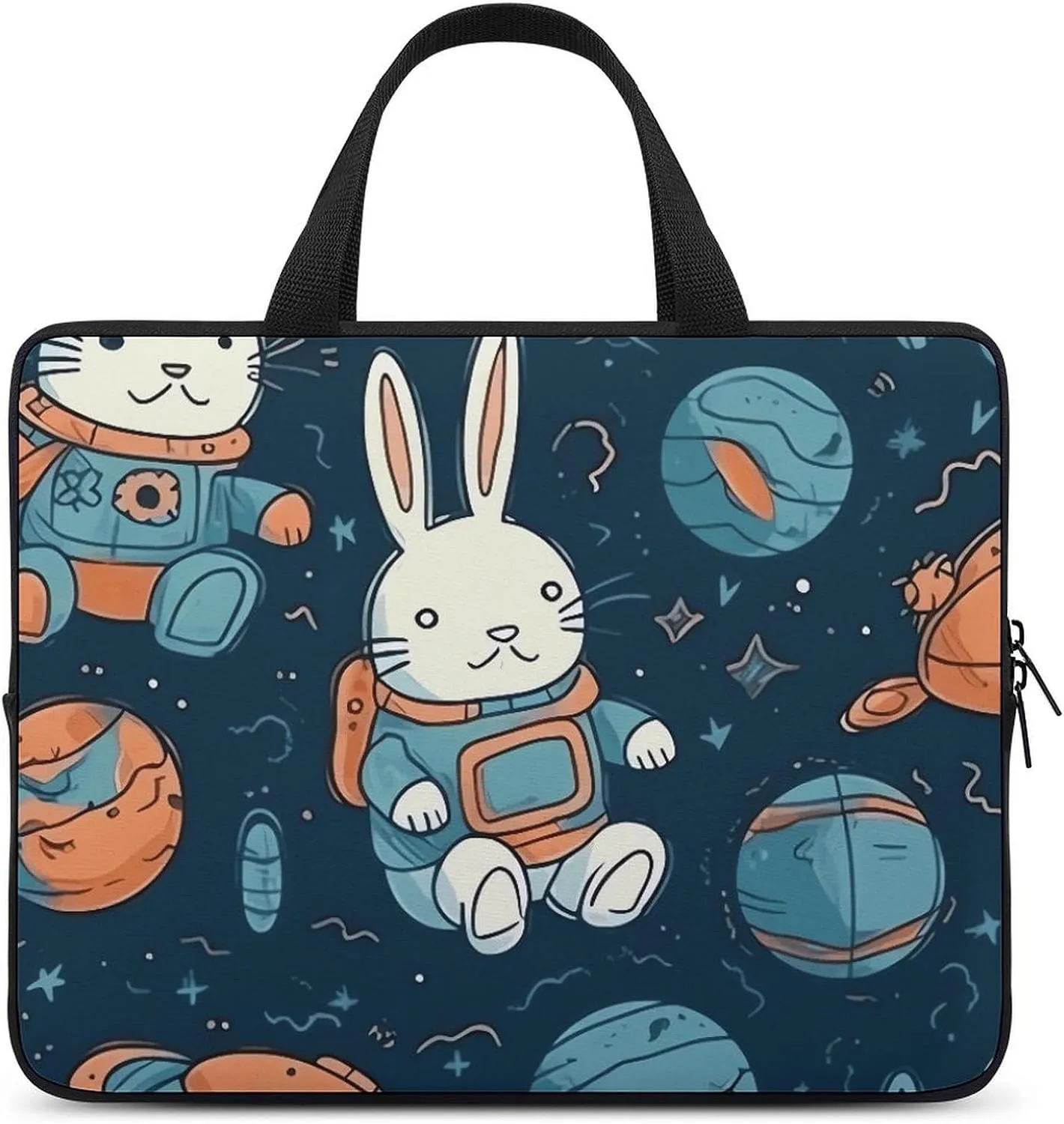 Rabbit And Space Laptop Bag Durable Laptop Sleeve Water-Resistant Notebook Bag for Computer Or Tablet