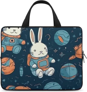 Rabbit And Space Laptop Bag Durable Laptop Sleeve Water-Resistant Notebook Bag for Computer Or Tablet