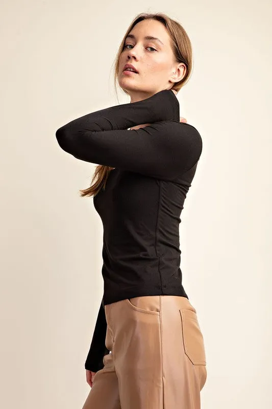 Recycled Butter Round Neck Long Sleeve Top