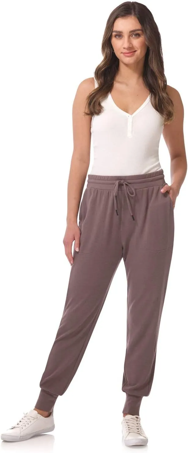 Rekucci Women's Loungewear Soft Knit Jogger Pant with Pockets