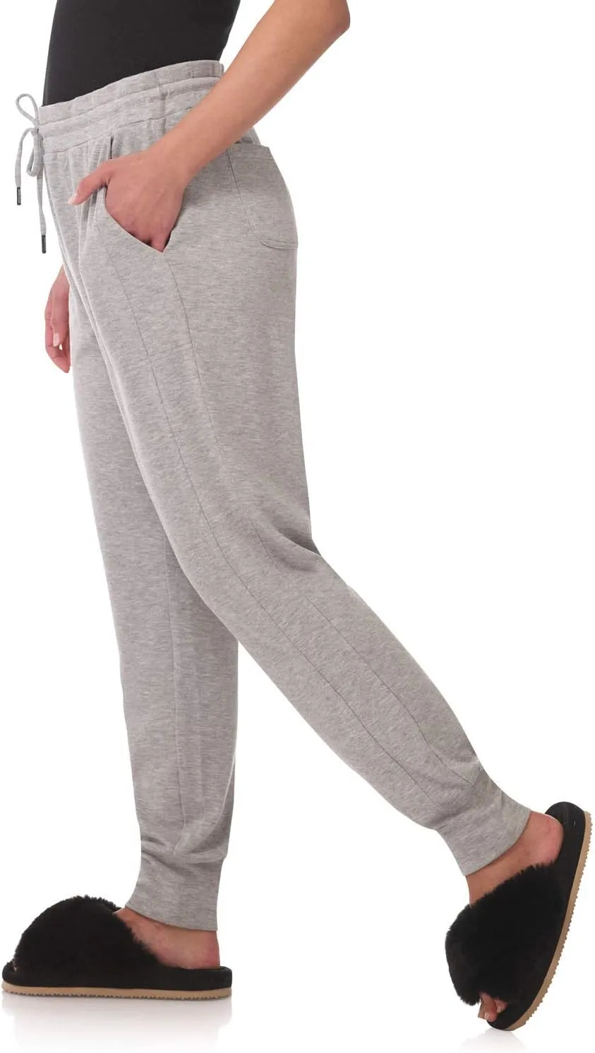 Rekucci Women's Loungewear Soft Knit Jogger Pant with Pockets