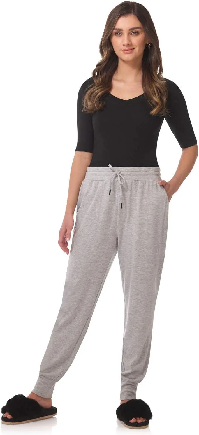 Rekucci Women's Loungewear Soft Knit Jogger Pant with Pockets