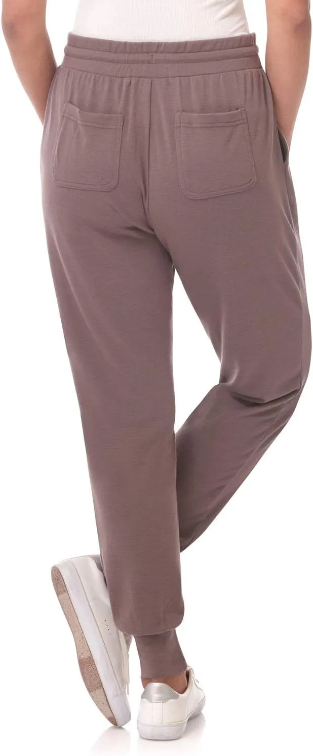 Rekucci Women's Loungewear Soft Knit Jogger Pant with Pockets