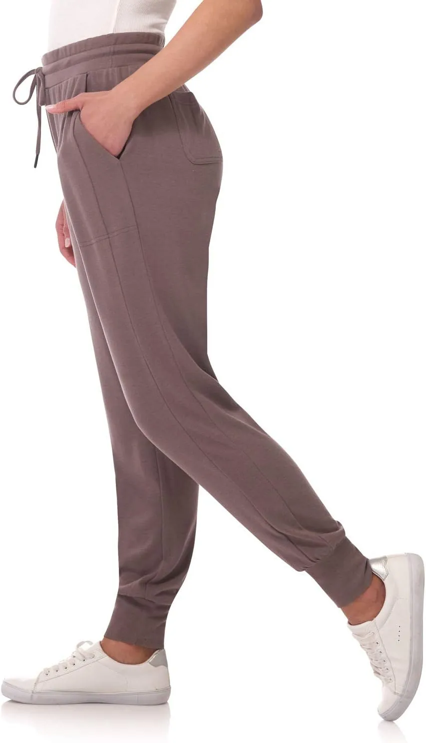 Rekucci Women's Loungewear Soft Knit Jogger Pant with Pockets