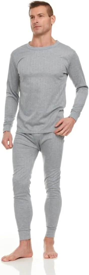 Rocawear 2-Pack Mens Long Underwear Set Thermal - Fleece Insulated Base Layer Shirt & Bottoms - Winter Inners/Undershirt