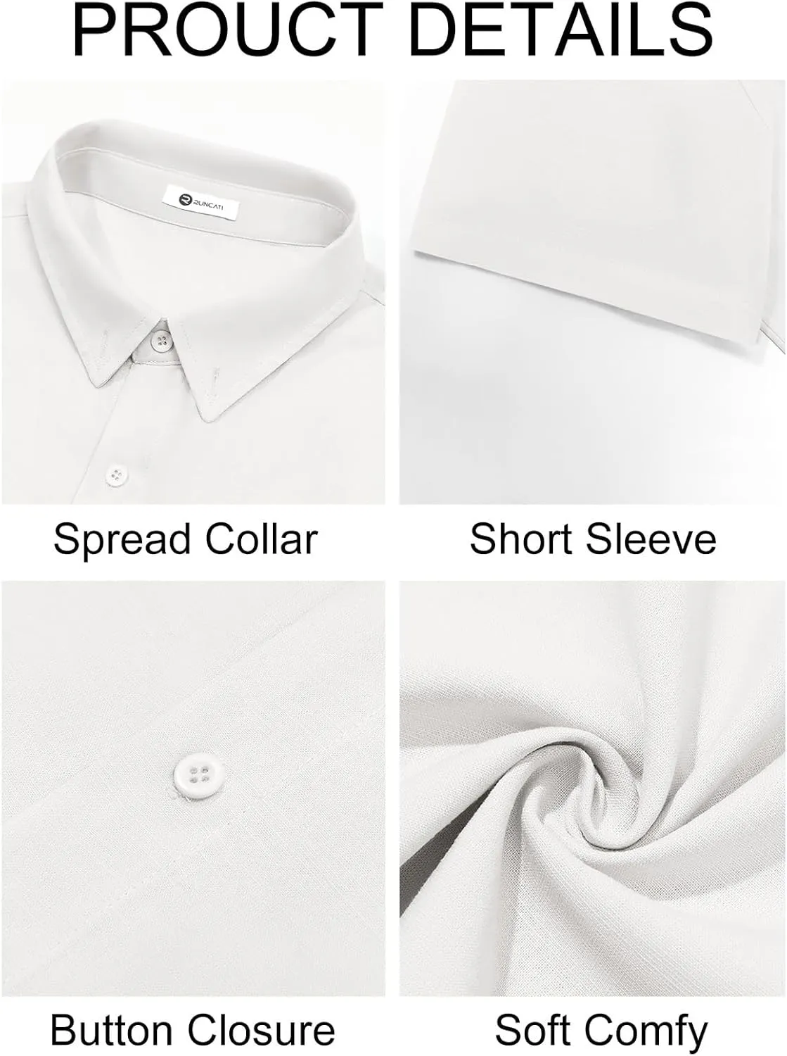 Runcati Mens Button Down Linen Shirts Short Sleeve Casual Collared Summer Beach Untucked Tops
