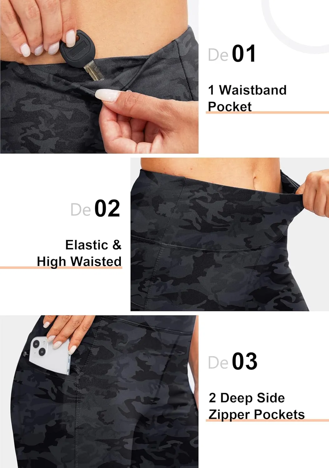 SANTINY Women's Fleece Lined Winter Leggings Water Resistant High Waisted Thermal Hiking Running Warm Pants Women Pockets