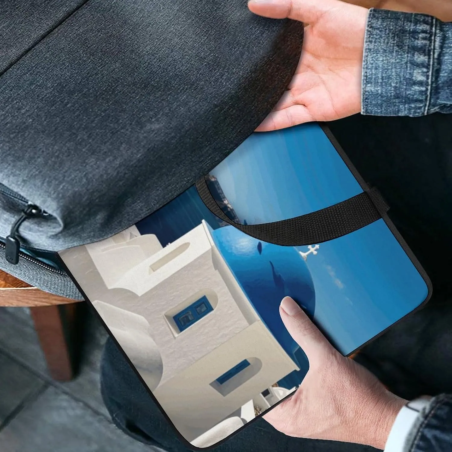 Santorini Greek Island Sea View Laptop Bag Durable Laptop Sleeve Water-Resistant Notebook Bag for Computer Or Tablet