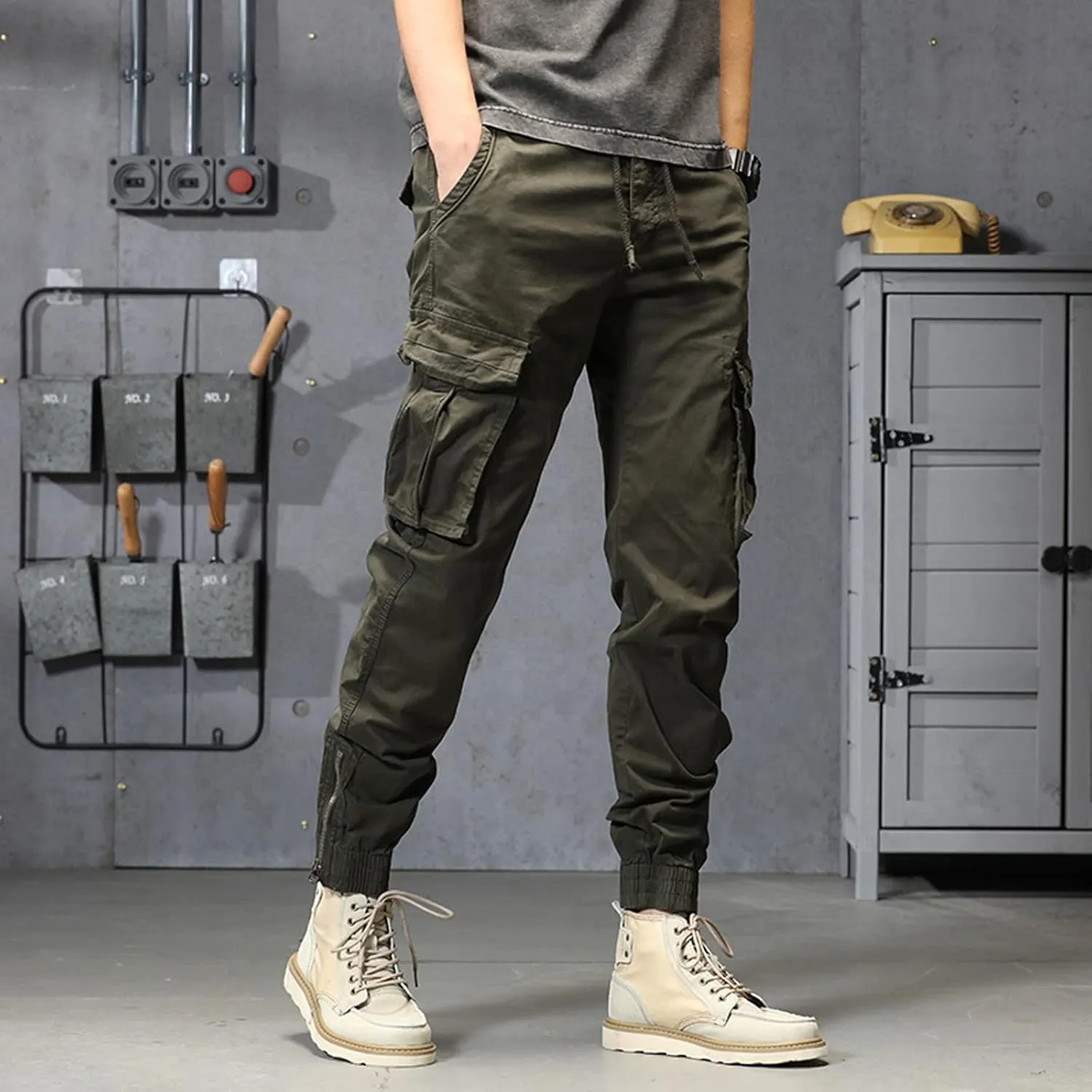 sdbrld Cargo Pants For Men Mens Ripstop Tactical Pants Casual Lightweight Outdoor Hiking Water Resistant Pants with Pockets