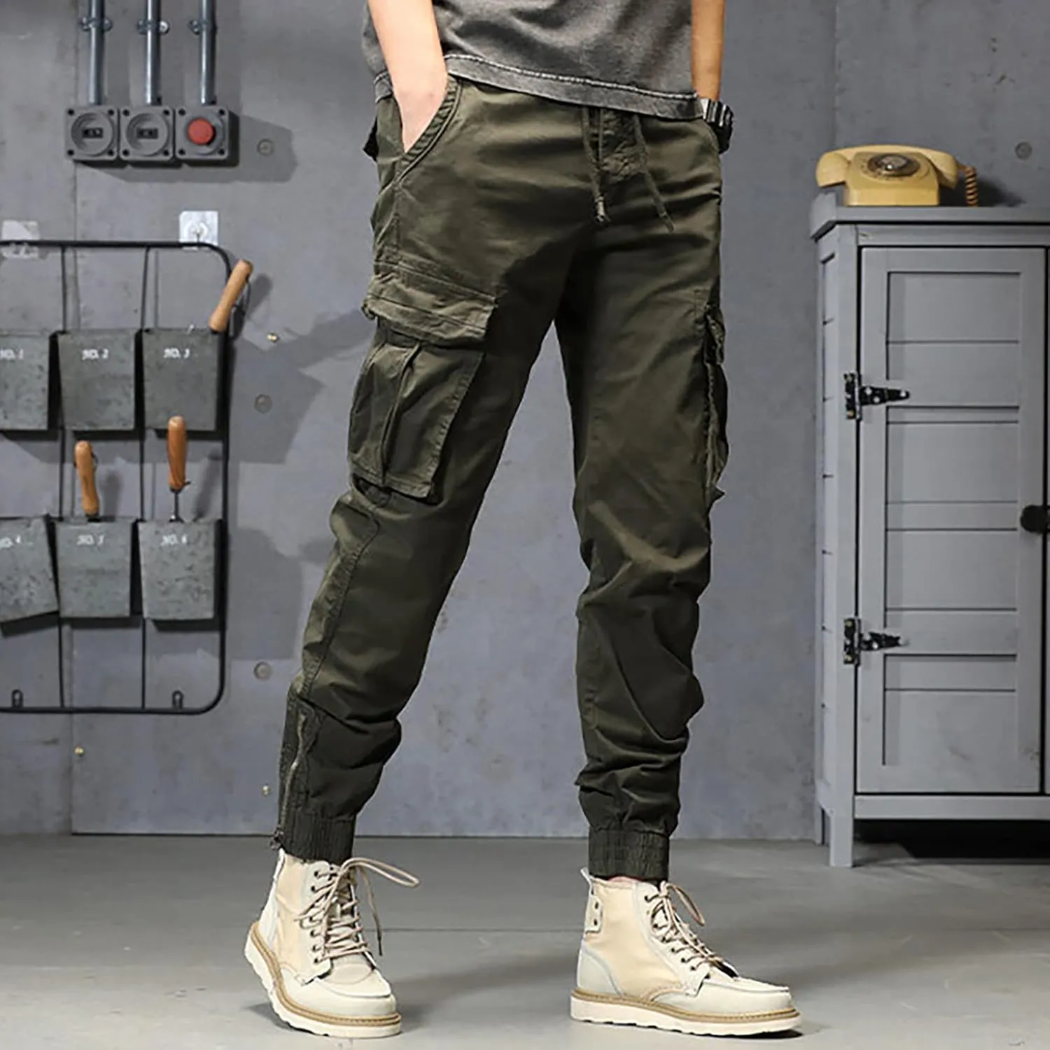 sdbrld Cargo Pants For Men Mens Ripstop Tactical Pants Casual Lightweight Outdoor Hiking Water Resistant Pants with Pockets