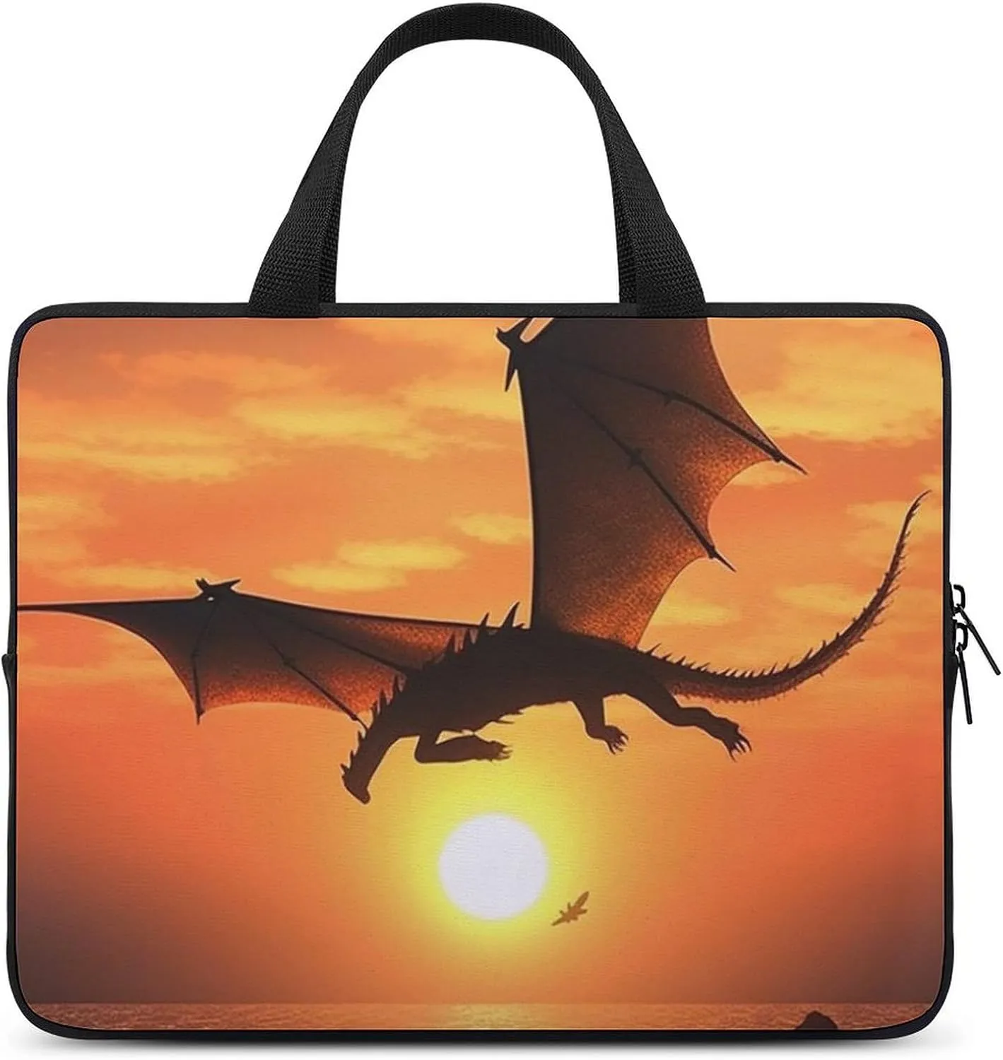 Sea Sunset Flying Dragon Laptop Bag Durable Laptop Sleeve Water-Resistant Notebook Bag for Computer Or Tablet