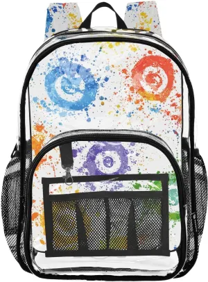 senya Transparent School Bag Colorful Circle Tie Dye Travel Backpack With Water-Resistant PVC Plastic Clear Bagpack