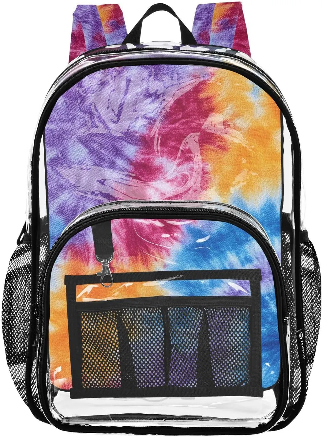 senya Transparent School Bag Smudge Tie Dye Travel Backpack With Water-Resistant PVC Plastic Clear Bagpack