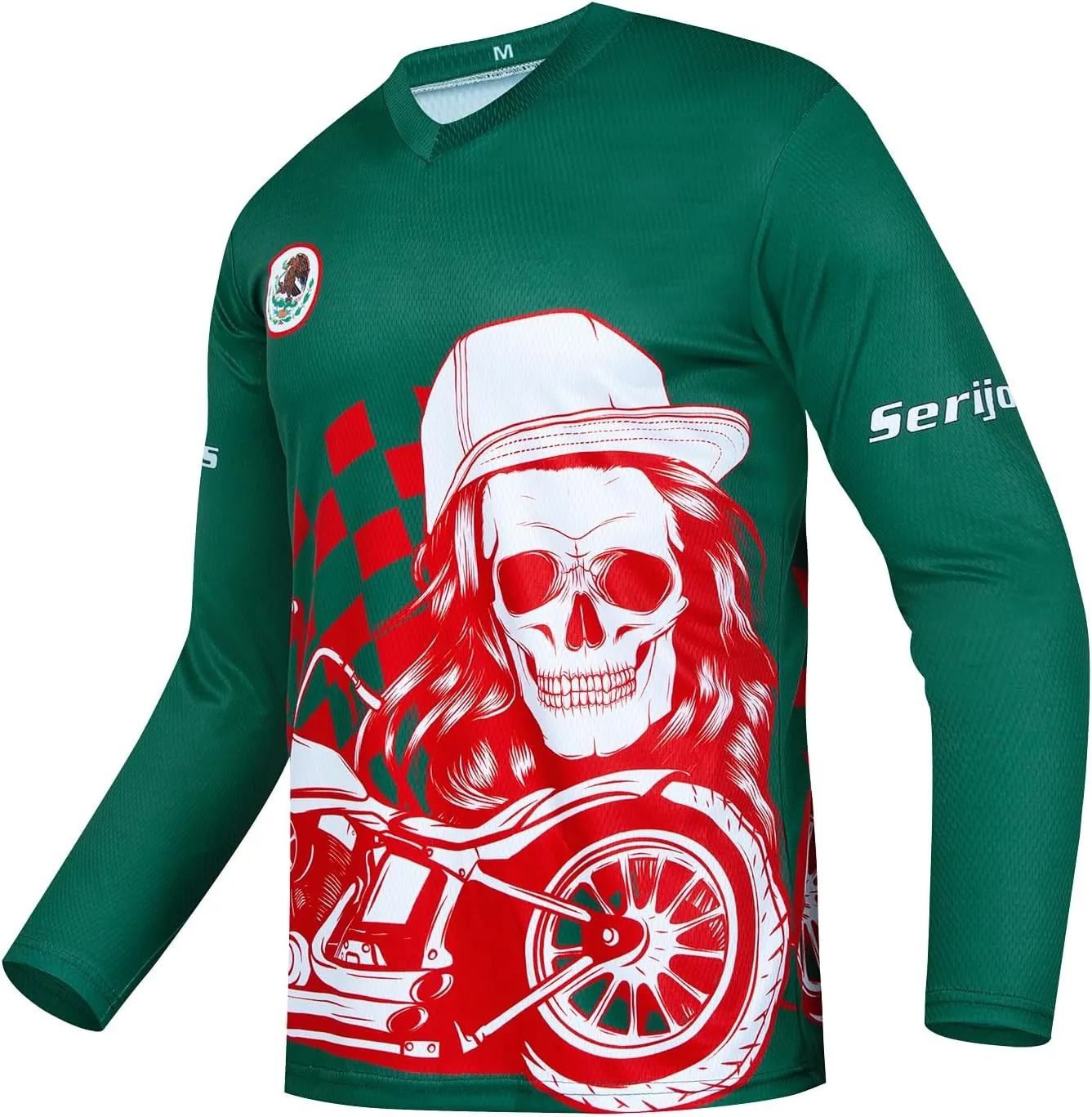 Serijoars Racing Men's Long Sleeve Off-Road Cycling Jersey Mountain Bike MTB Jersey Downhill&Motocross Shirts