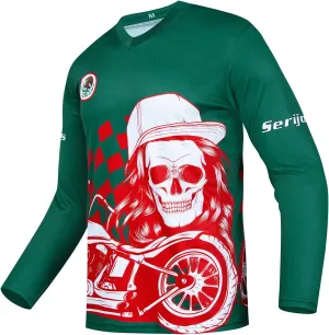 Serijoars Racing Men's Long Sleeve Off-Road Cycling Jersey Mountain Bike MTB Jersey Downhill&Motocross Shirts