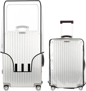 SHANPIN Clear Luggage Cover, Transparent Suitcase Protector for 24 Inch Luggage, Water Resistant, Durable PVC, Fits Medium Suitcases