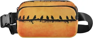 Silhouettes Birds Fanny Pack Water Resistant, Women Men Waist Pack Sling Bag Purse for Travel Hiking