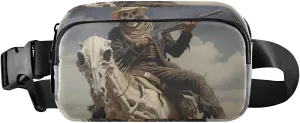 Skeleton Cowboy Fanny Pack for Travel Hiking Water Resistant Waist Pack Sling Bag Purse for Women Men