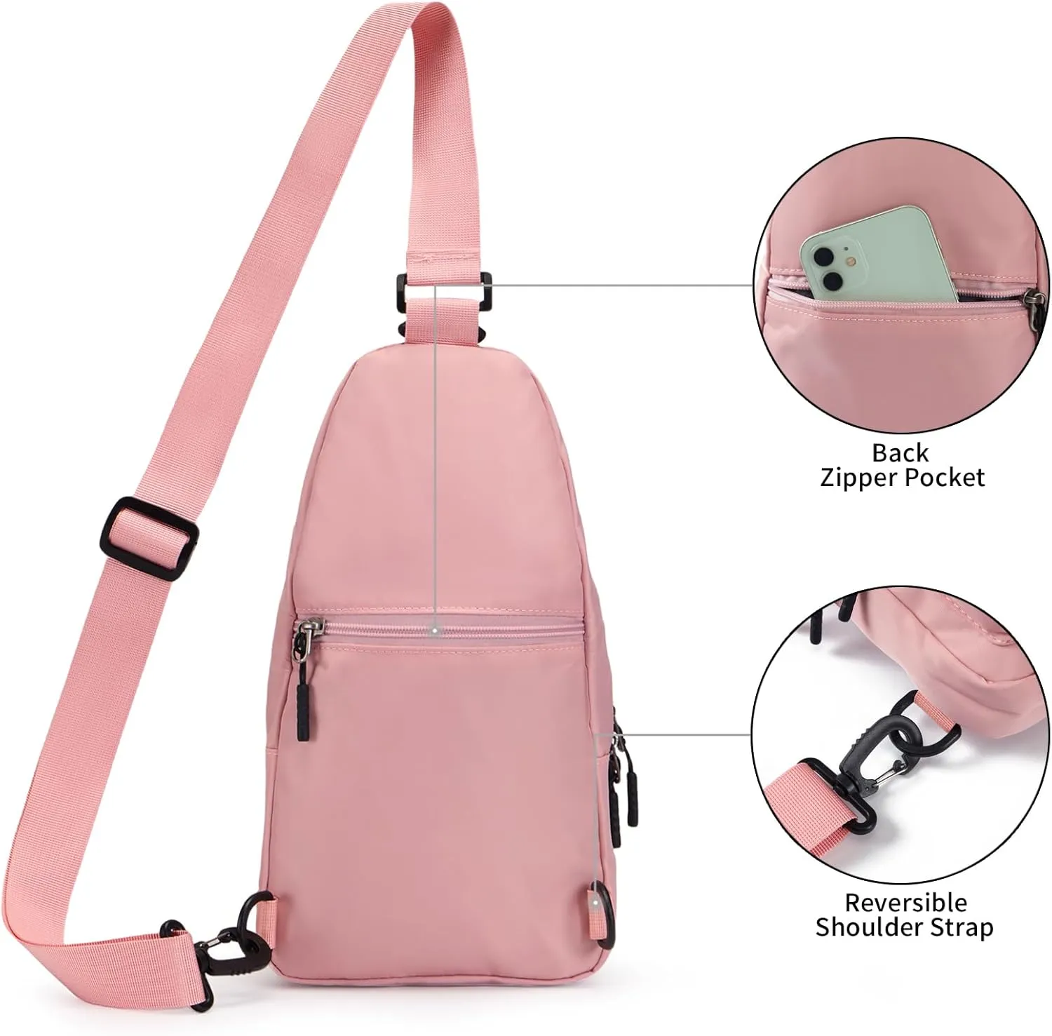 Sling Bag for Men Women, Small Crossbody Bag Trendy, Water Resistant Fanny Pack Running Phone Holder for Travel
