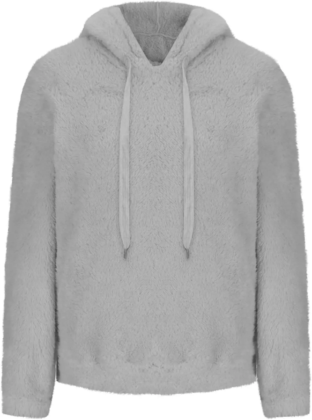 Solid Plush Hoodies for Women Drawstring Round Neck Fleece Pullover Sweatshirts 2025 Winter Oversized Hooded Tops