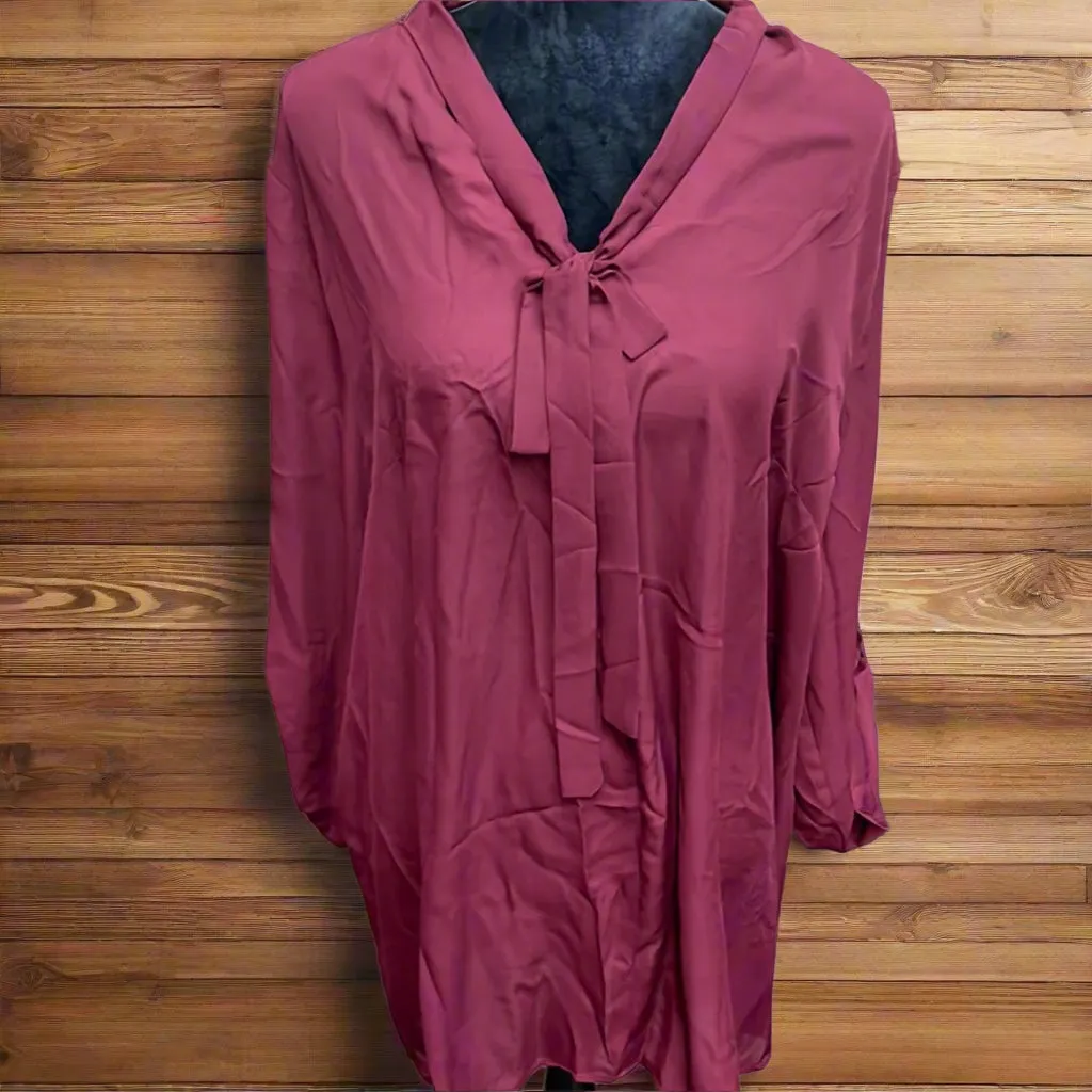 Solid Top Relaxed Fit with Tie 3/4 Sleeves