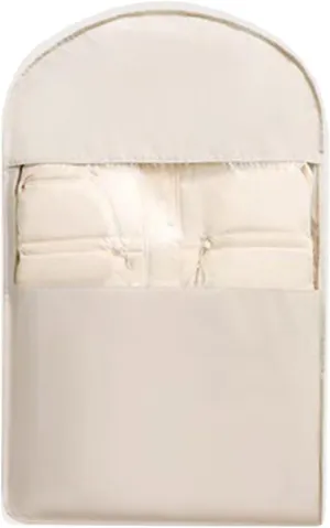 Space Saving Hanging Garment Bag with Self Compression Zipper, Garment Bags for Hanging Clothes, Multiple Sizes Space Saver Closet Organizers (Beige,Medium)