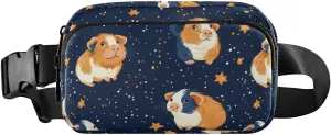 Stars Guinea Pig Fanny Packs for Women Men, Water Resistant Waist Pack Sling Bag Purse for Travel Hiking