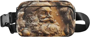 Statue Santa Christmas Fanny Pack Water Resistant Waist Pack Sling Bag Purse for Women Men Travel Hiking