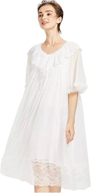 Super Soft Vintage Victorian Palace Style Nightgown Modal Viscose Rayon