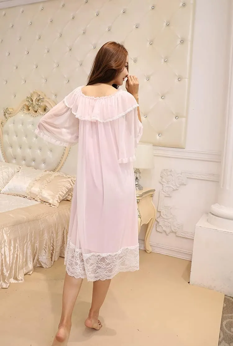 Super Soft Vintage Victorian Palace Style Nightgown Modal Viscose Rayon